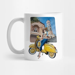 Vespa Girl and Doggy Mug